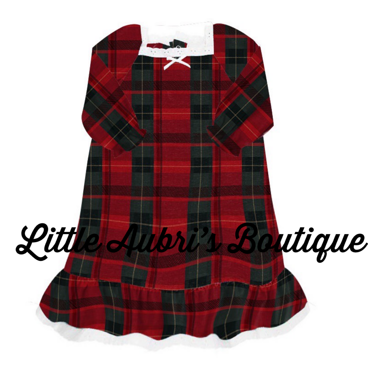 Tartan Plaid Floor Length Pajama Dress