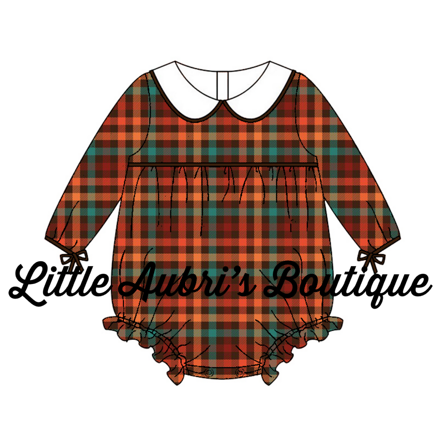 PREORDER Harvest Plaid Bubble Romper CLOSES 8/18