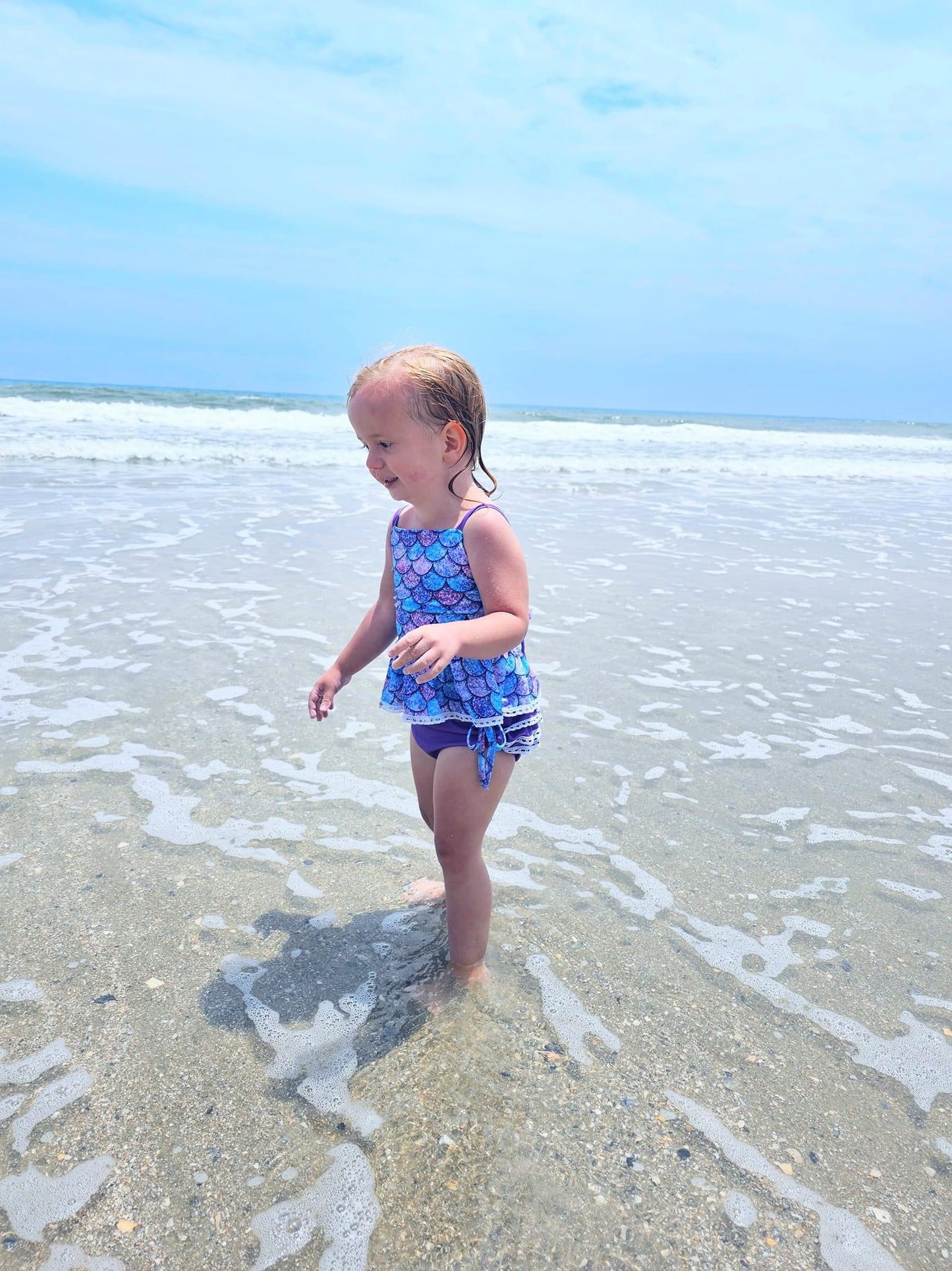 Mermaid Scales Tankini Ruffle Bum Swimsuit