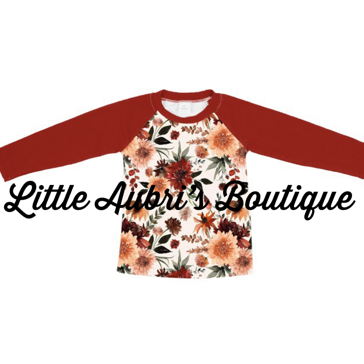 Adult Autumn Floral Long Sleeve Raglan