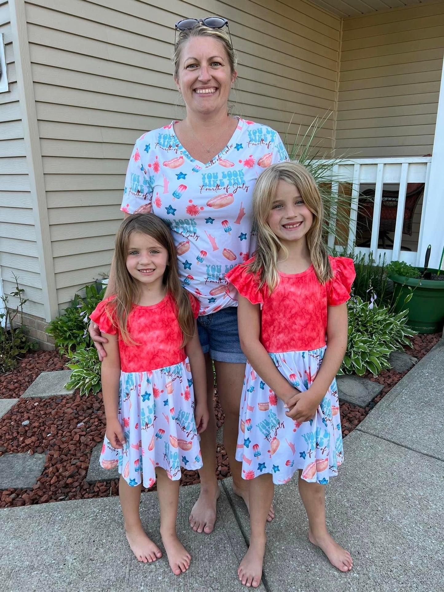 4th of July Hotdog Cross Back Dress