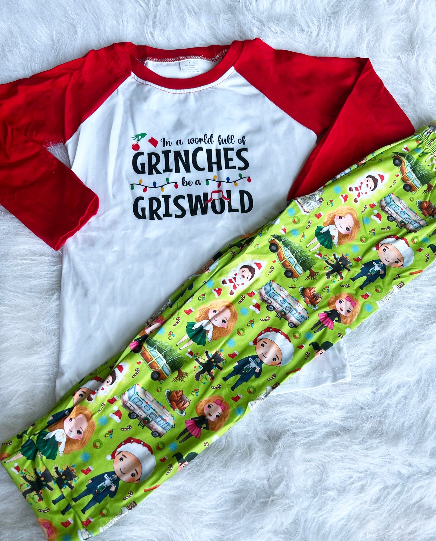 Christmas Vacation Kid Graphic Tee and Pajama Set