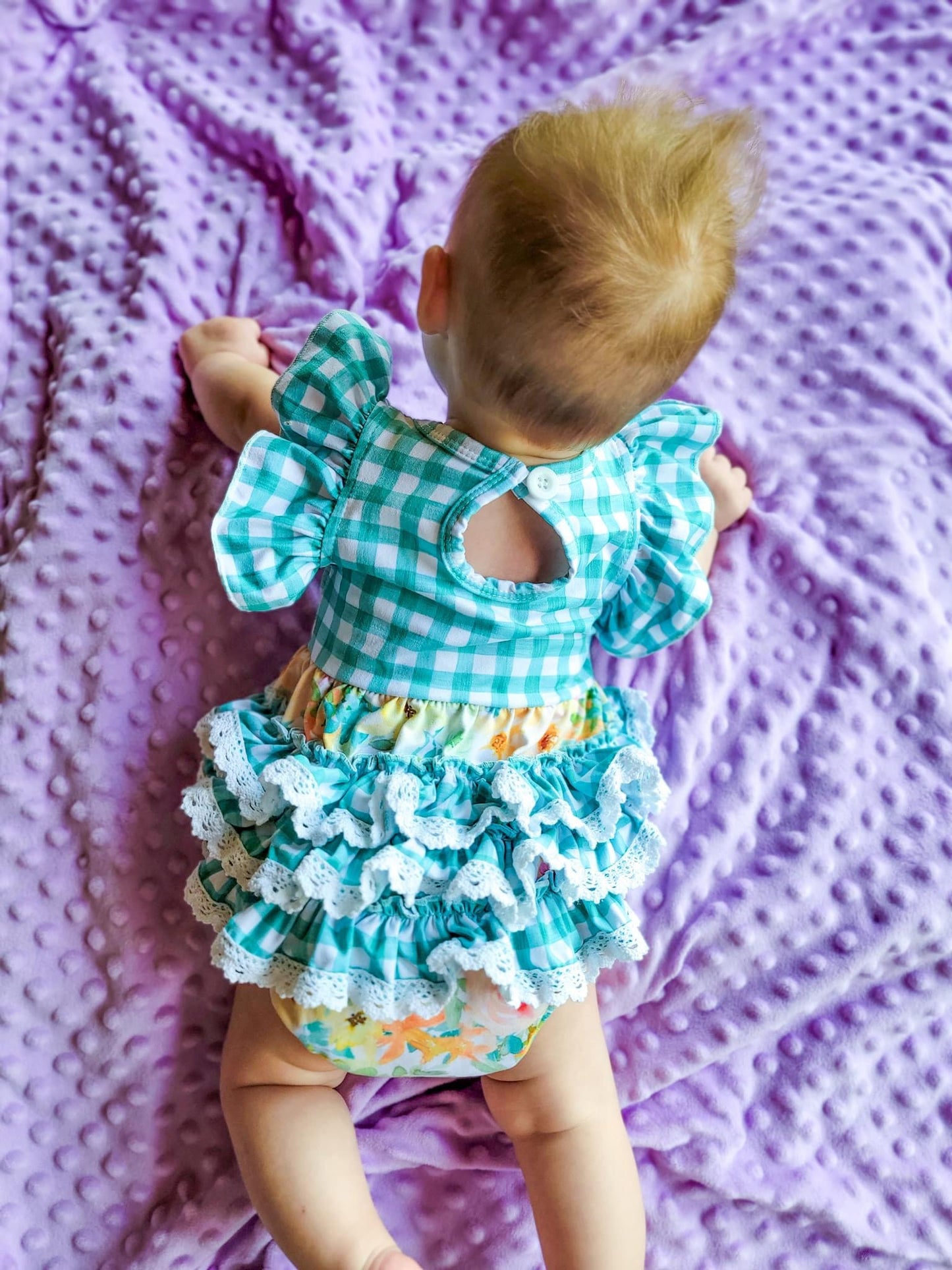 Botanical Gardens Ruffle Lace Romper