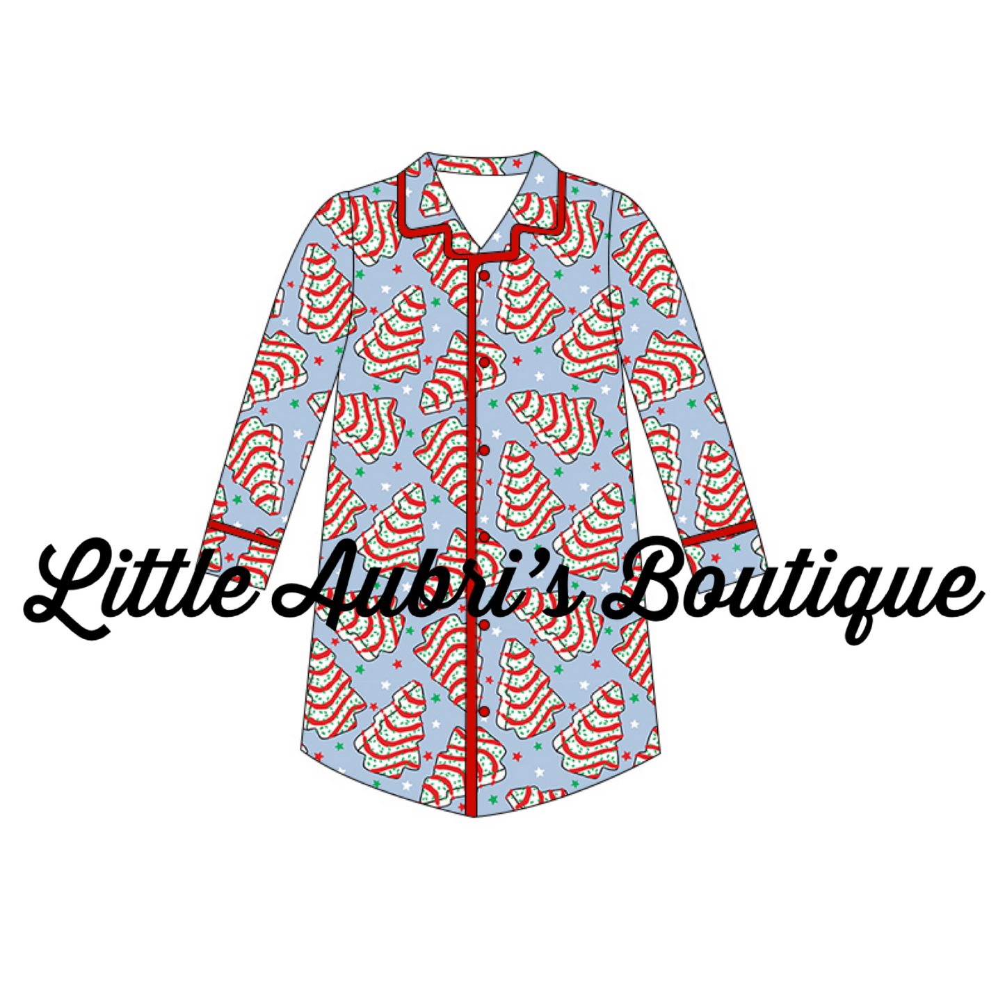 PREORDER Adult Christmas Cakes Pajama Dress CLOSES 7/14