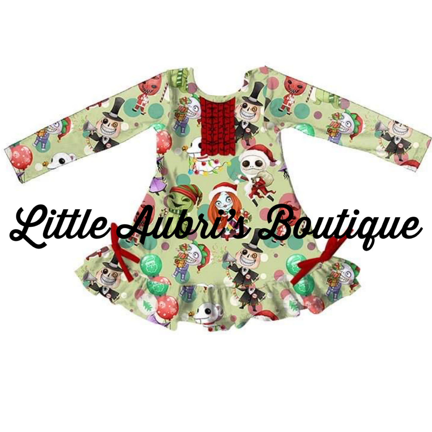 Christmas Nightmare Ruffle Pajama Dress