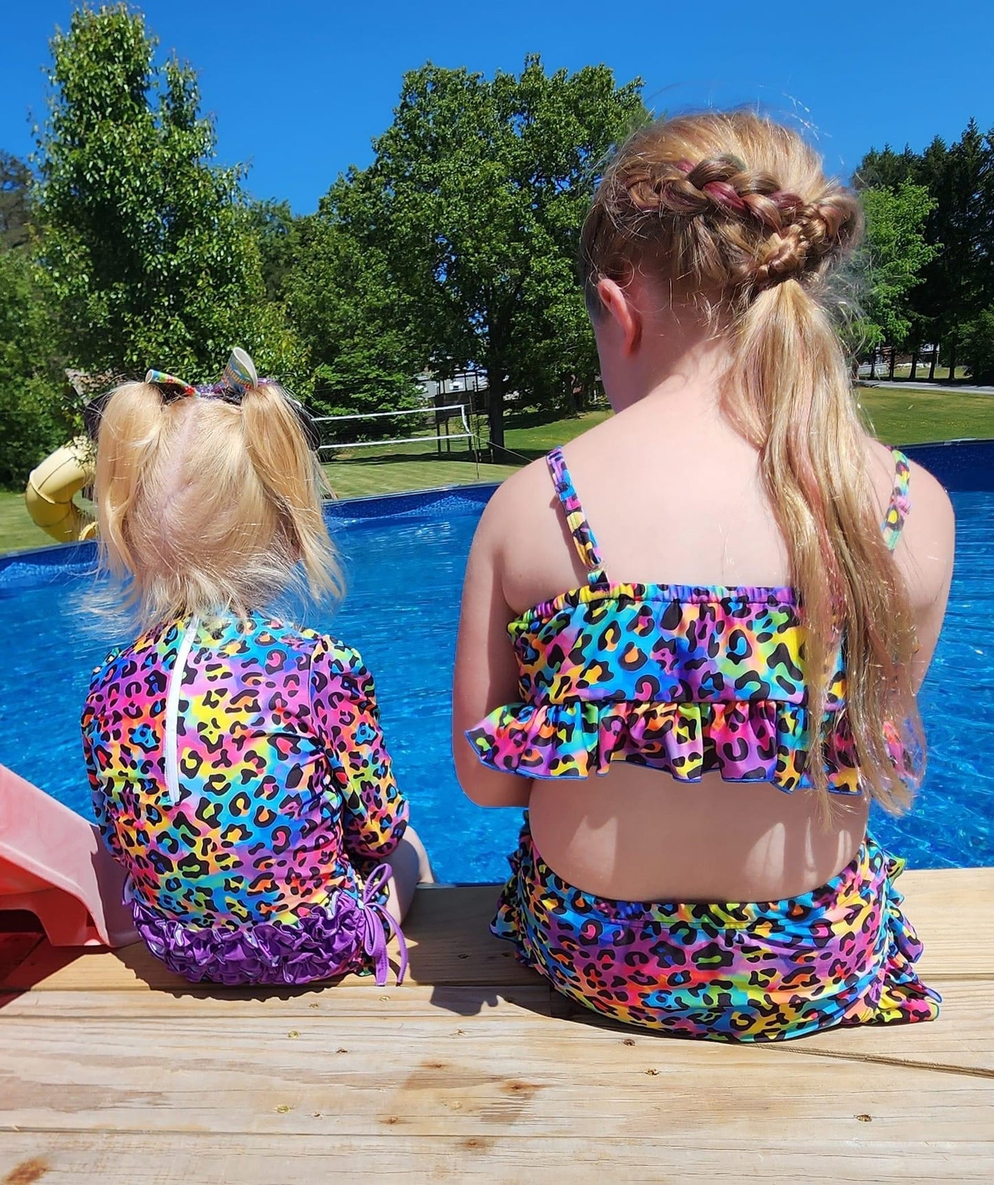 Rainbow Leopard Two Piece Swimsuit