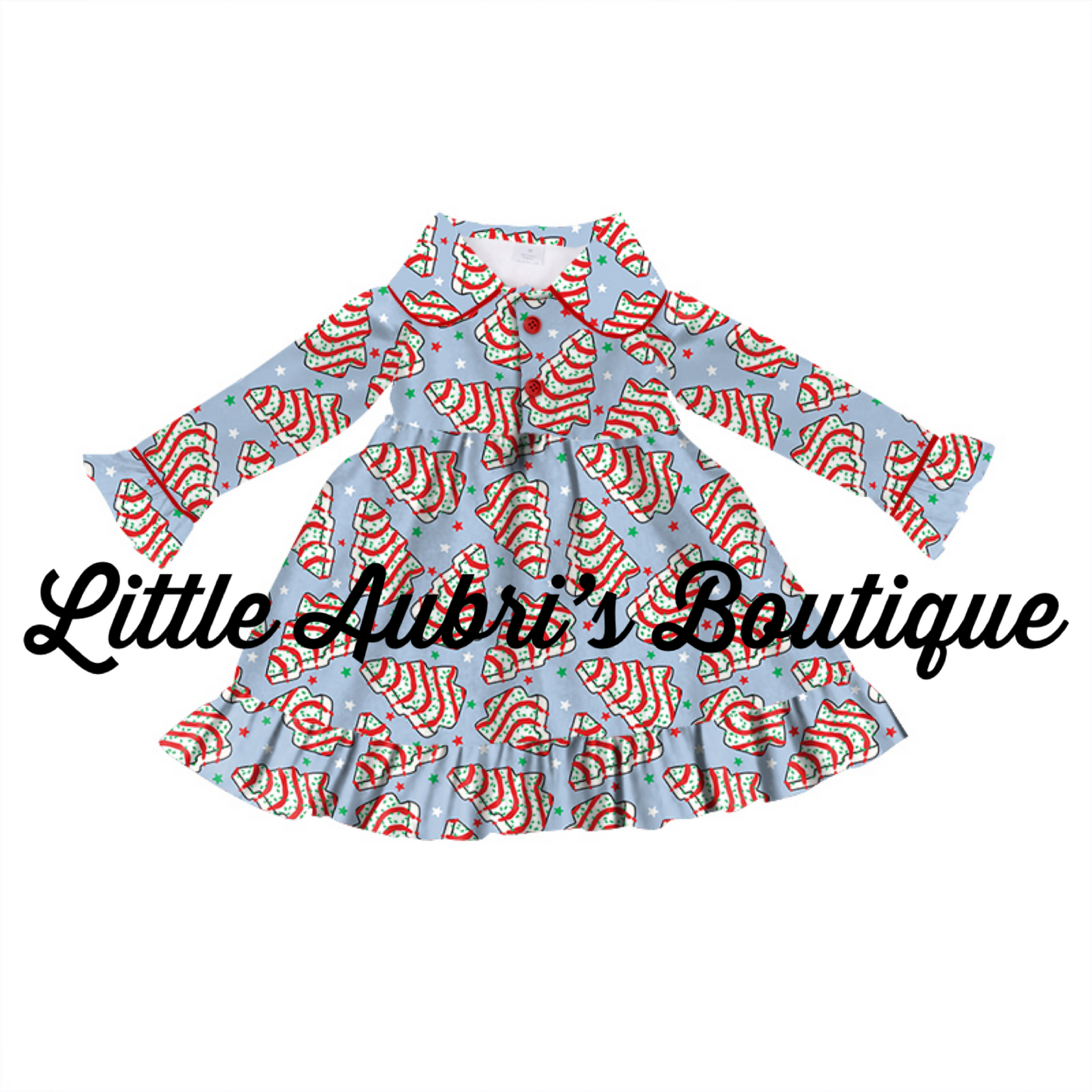 PREORDER Christmas Cakes Ruffle Pajama Dress CLOSES 7/14