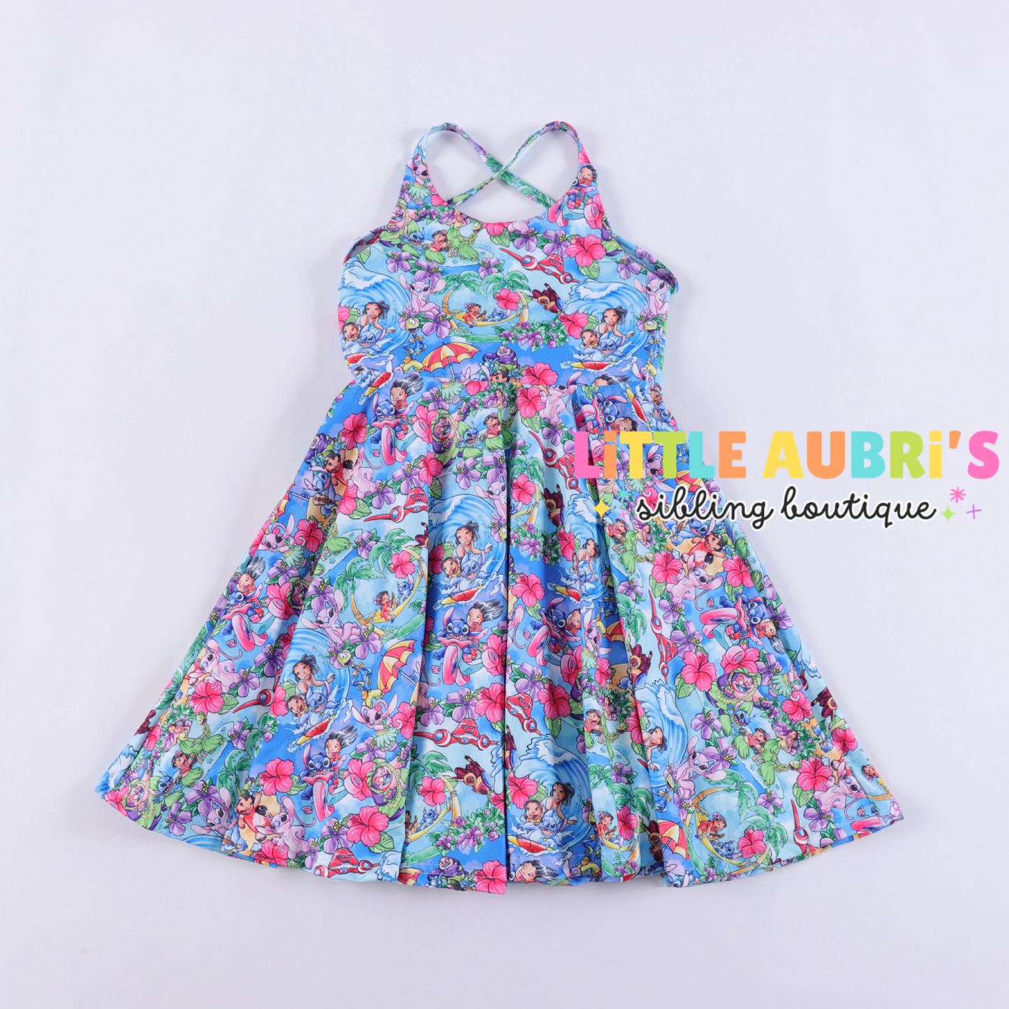 HAWAIIAN ALIEN Cross Back Twirl Dress