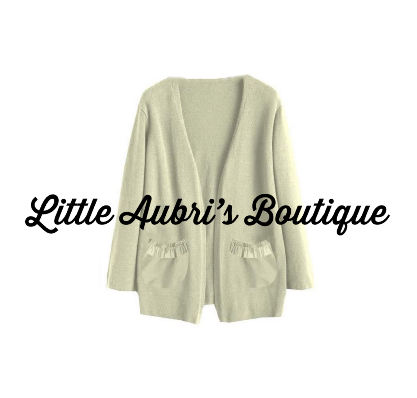 Cream Ruffle Pocket Cardigan