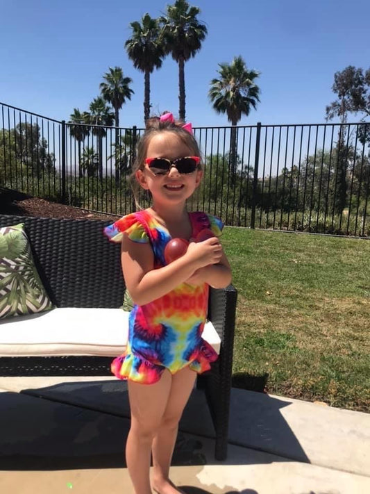 Tie Dye Flutter One Piece Swimsuit
