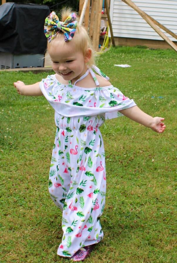 Tropical Flamingo Tie Jumpsuit