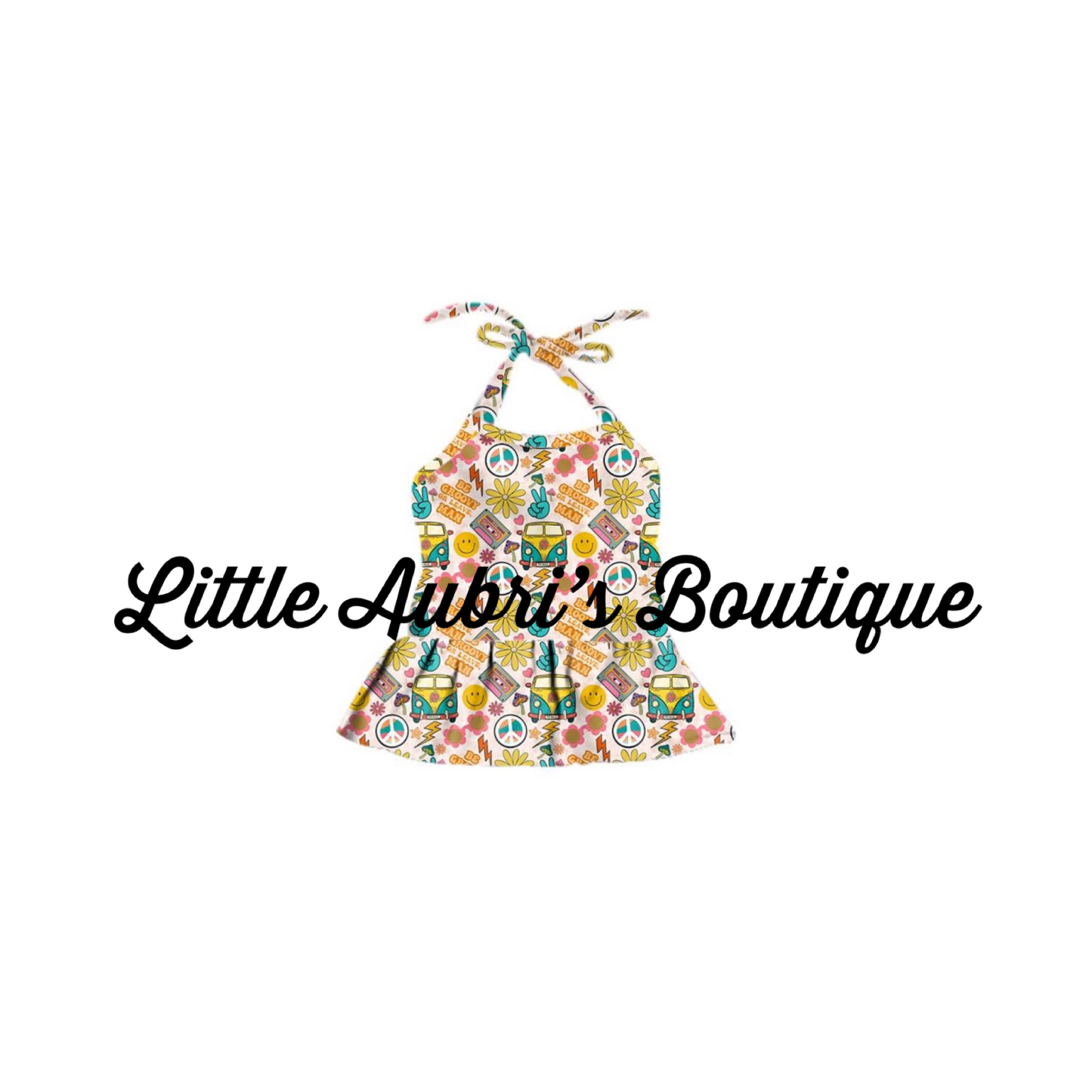 Groovy Babe Halter Crop Top