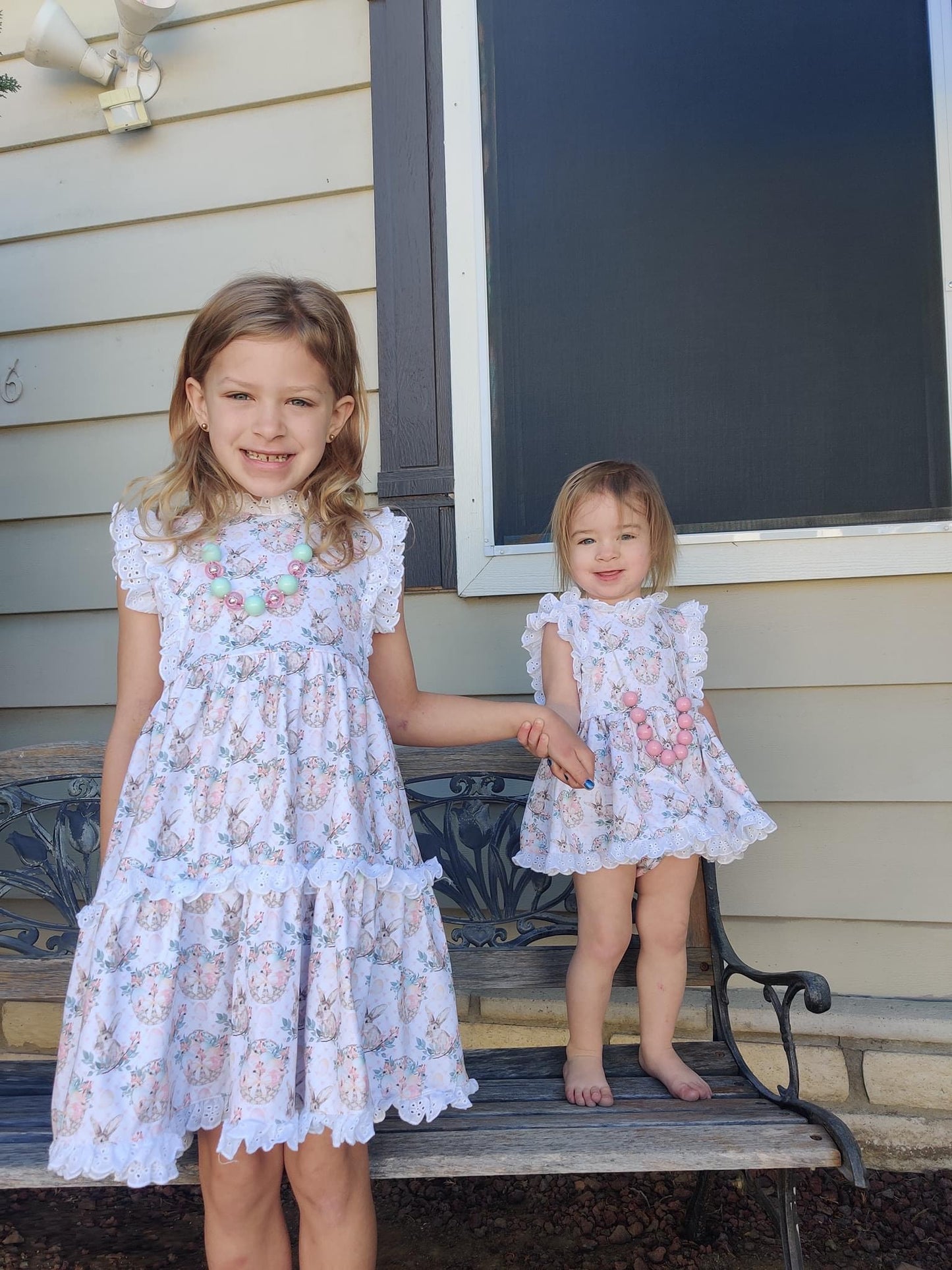 Vintage Bunnies Lace Romper