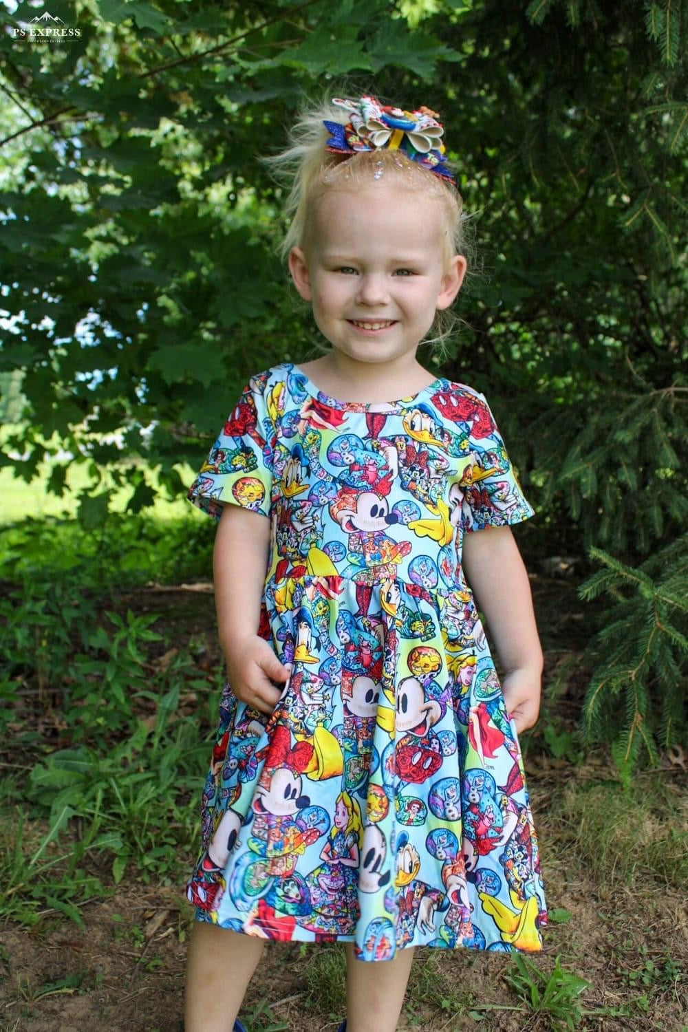 Magic Kingdom Painted Glass Hidden Pocket Twirl Dress