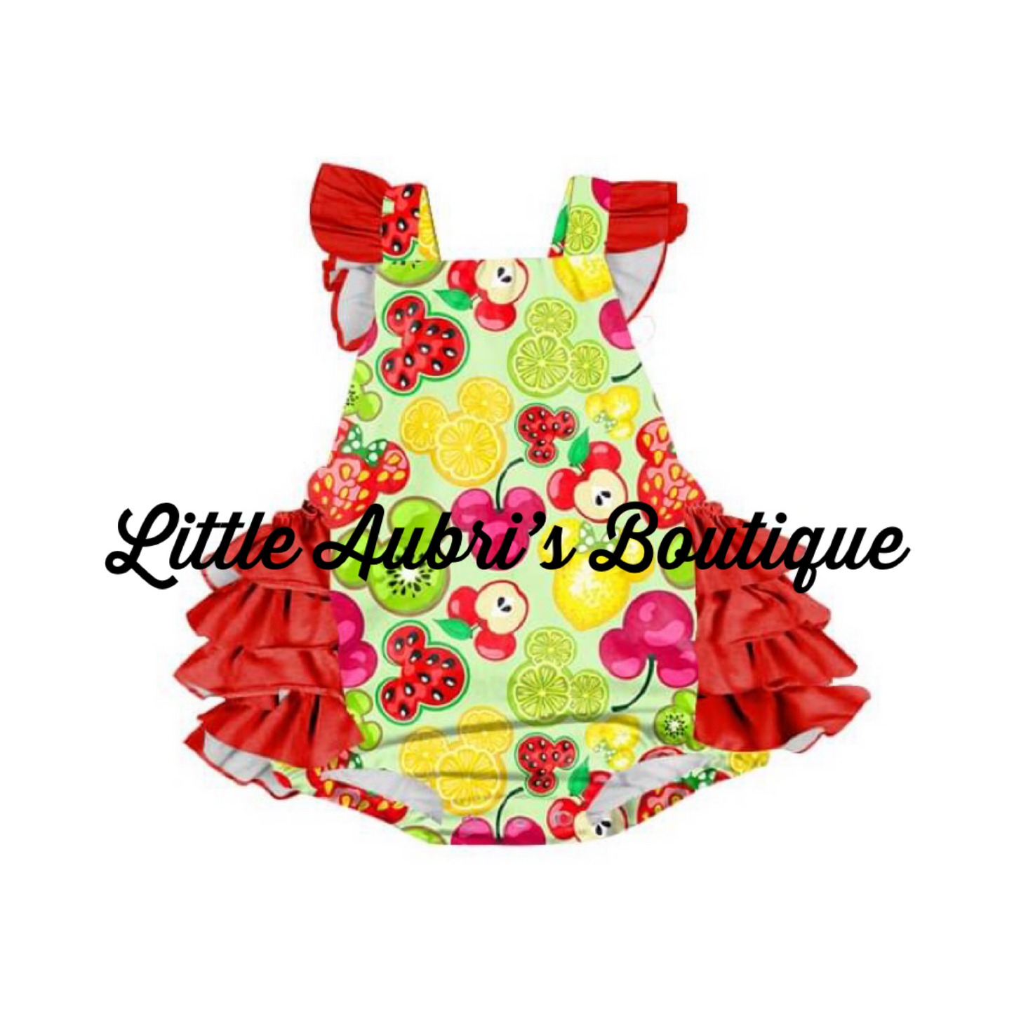 Mouse Fruits Ruffle Romper