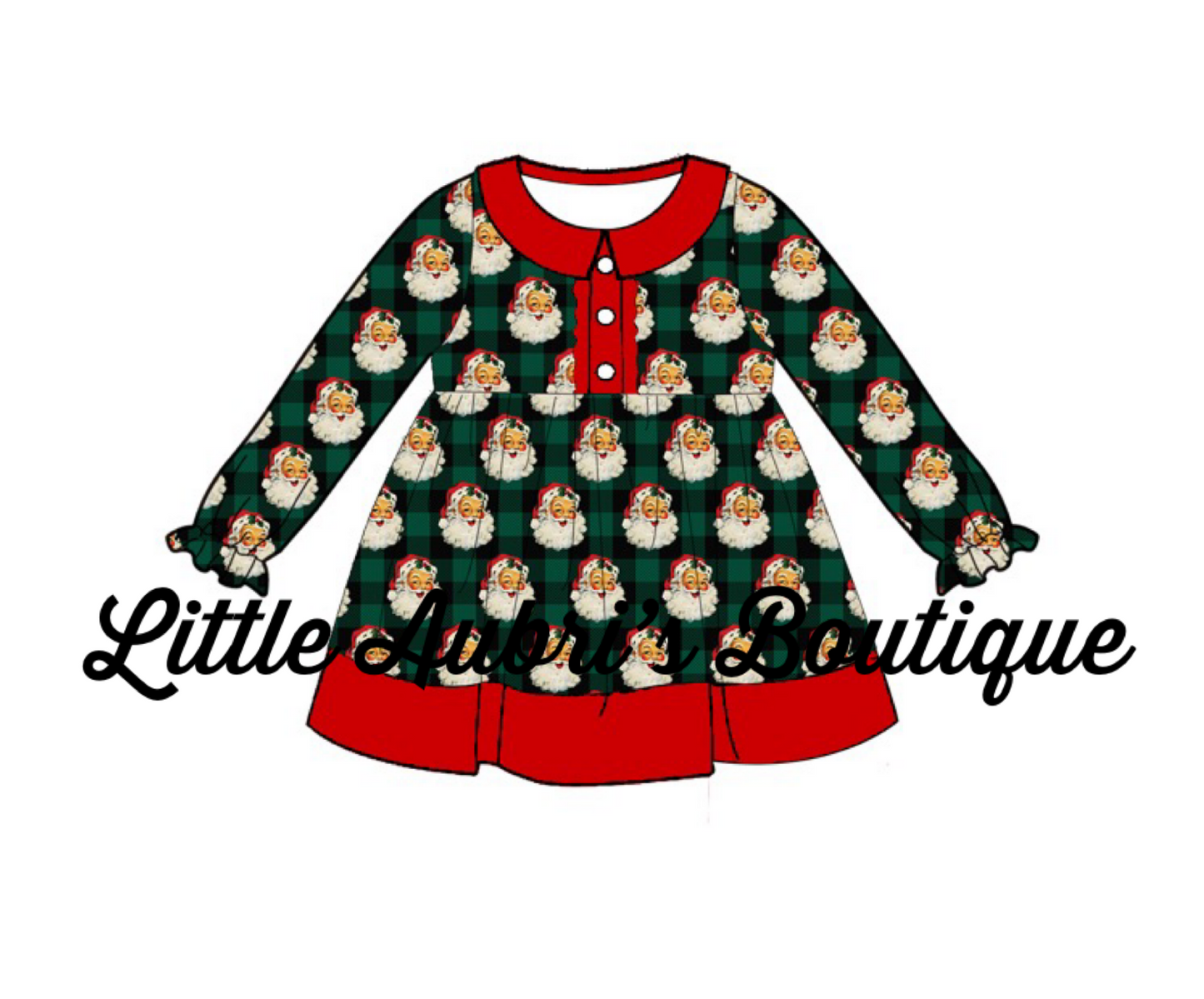 Vintage Santa Long Sleeve Dress