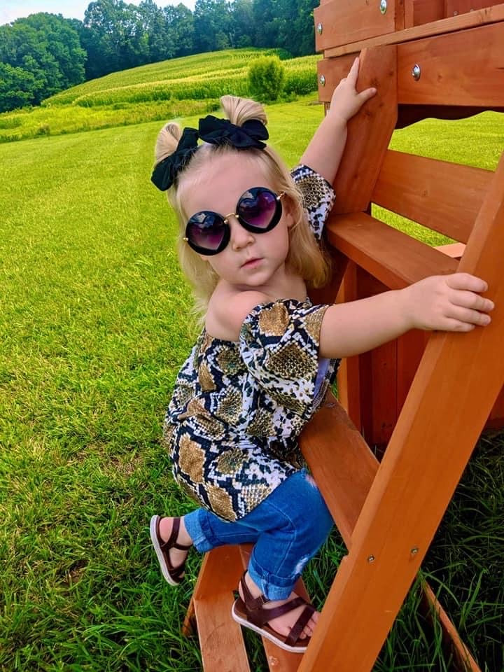 Snakeskin Off Shoulder Tunic Top