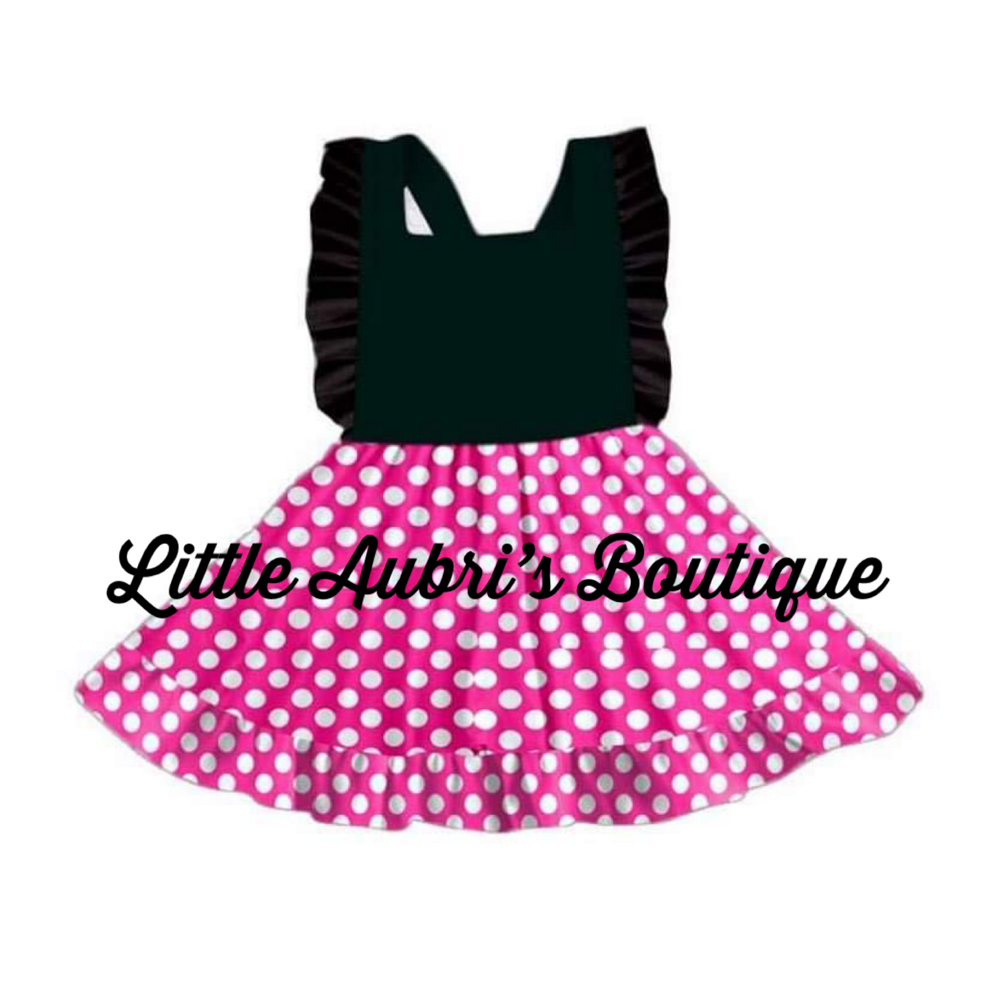 Pink Mouse Polka Dot Pinafore Dress