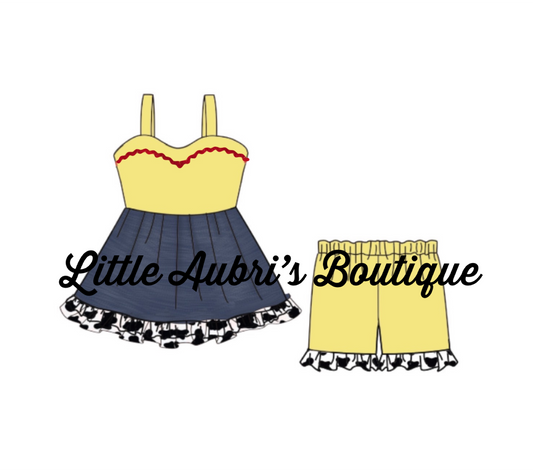 Cowgirl Ruffle Shorts Set