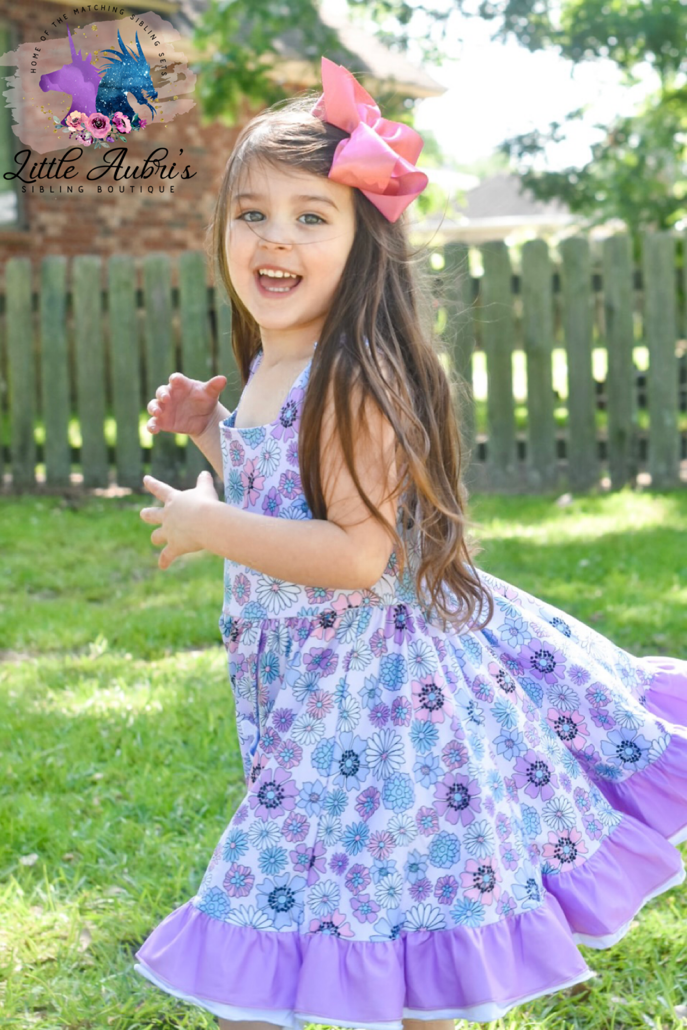 Periwinkle Gardens Lace Pocket Dress
