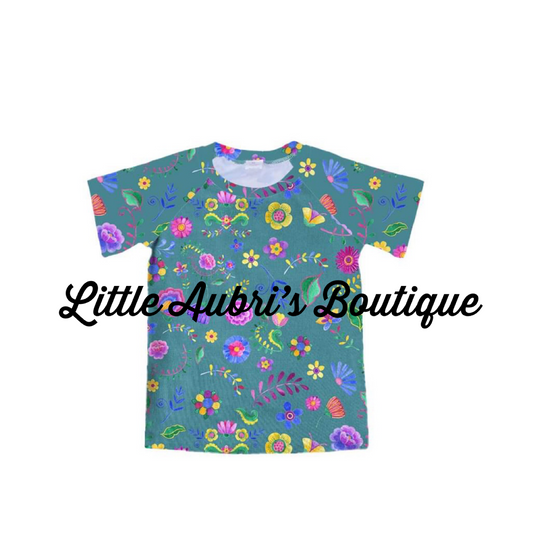 Adult Neon Flowers Tee