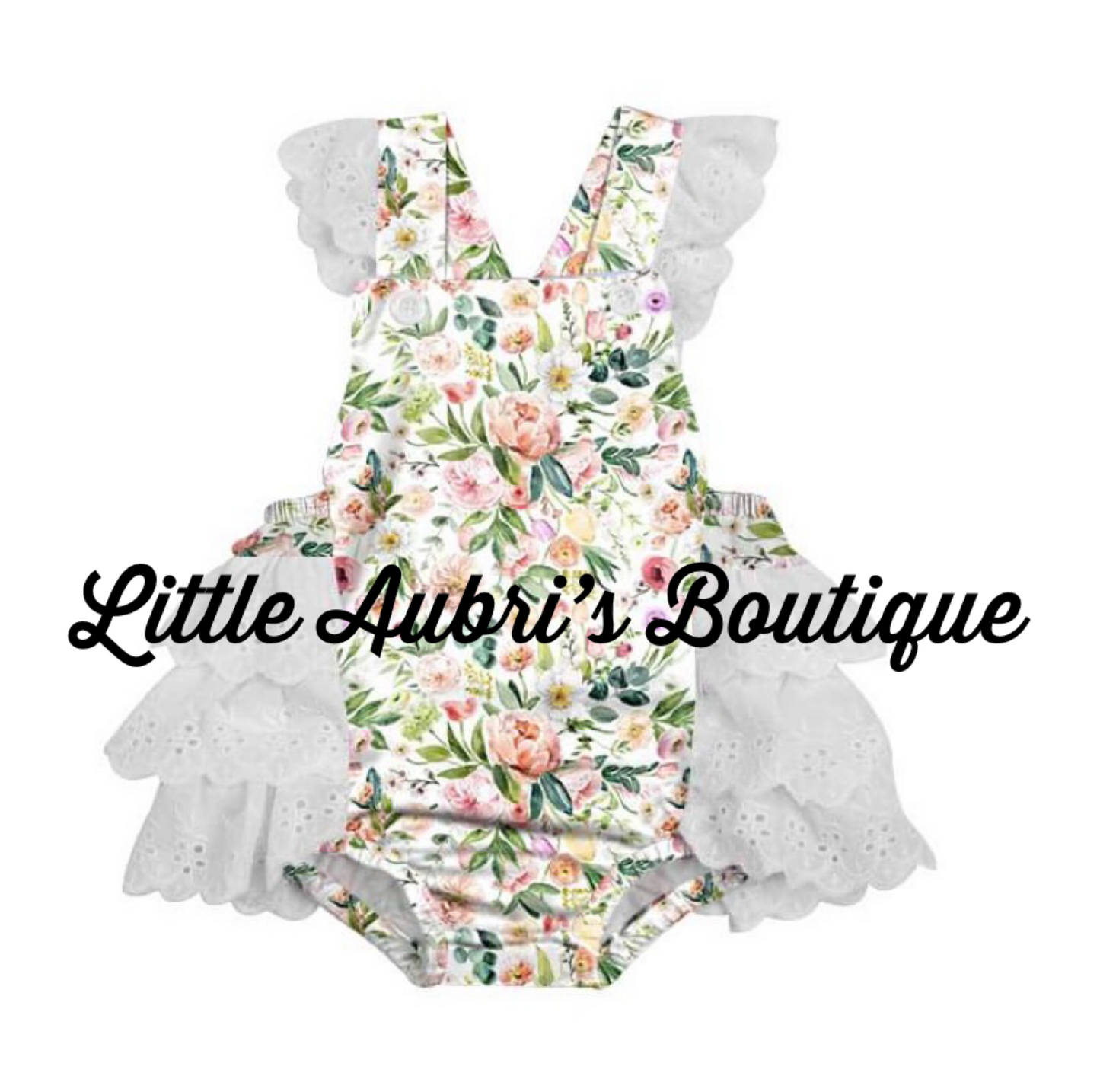 Spring Meadows Lace Ruffle Romper