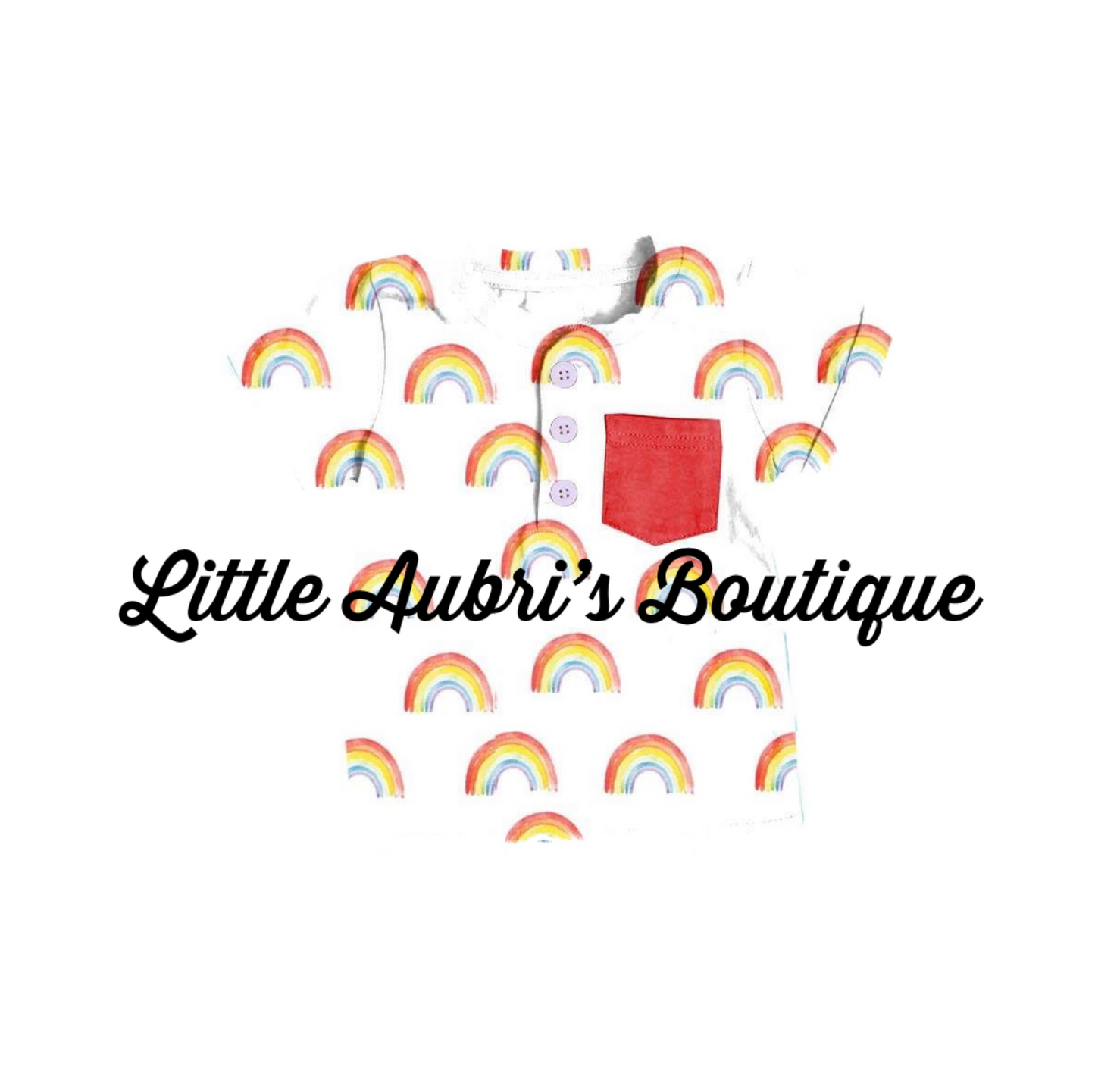 Traditional Rainbow Henley Red Pocket