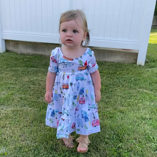 Beach Bum Triple Tiered Cross Back Dress