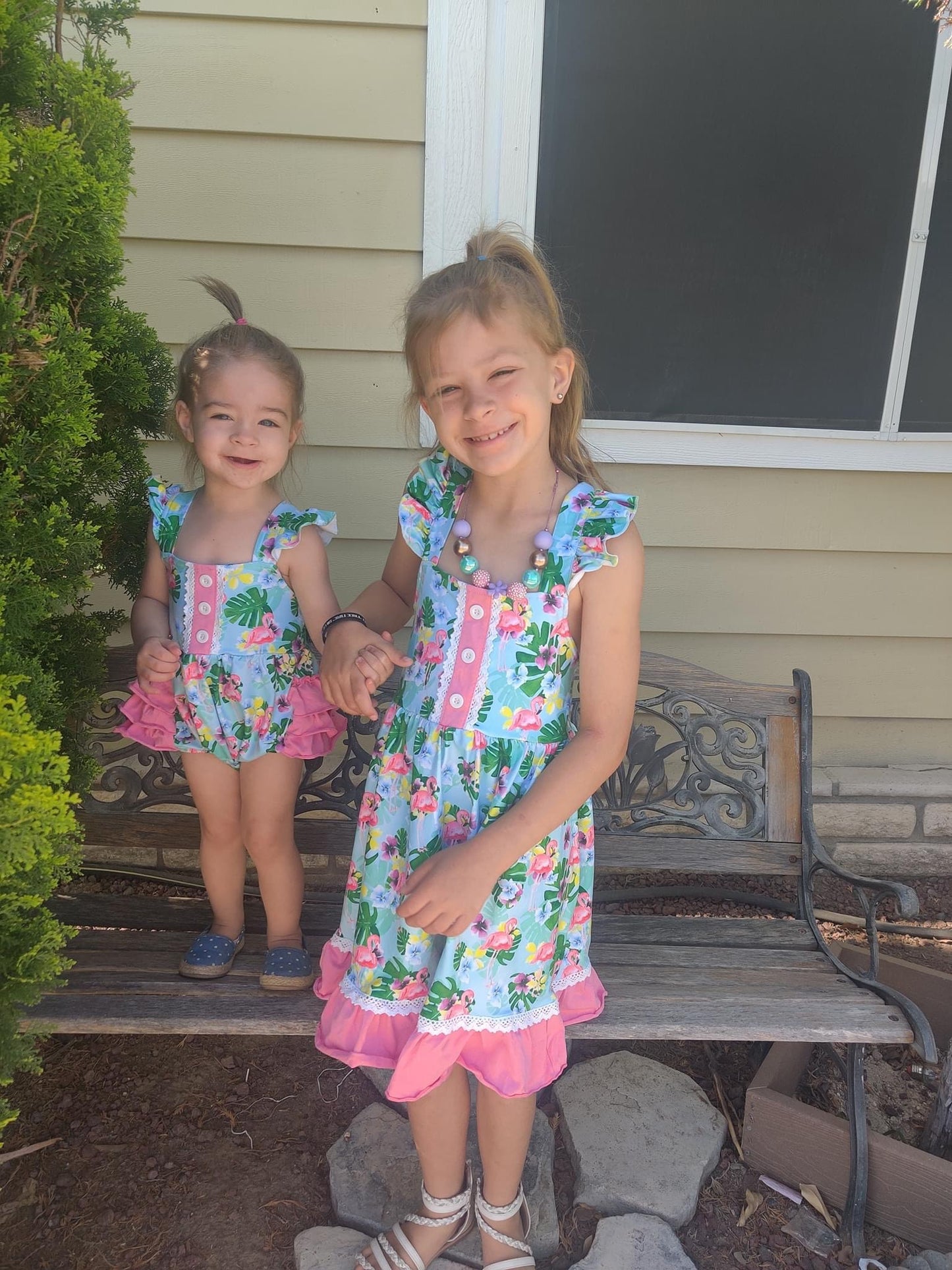 Flamingo Luau Lace Dress