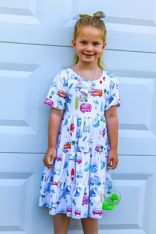 Beach Bum Triple Tiered Cross Back Dress