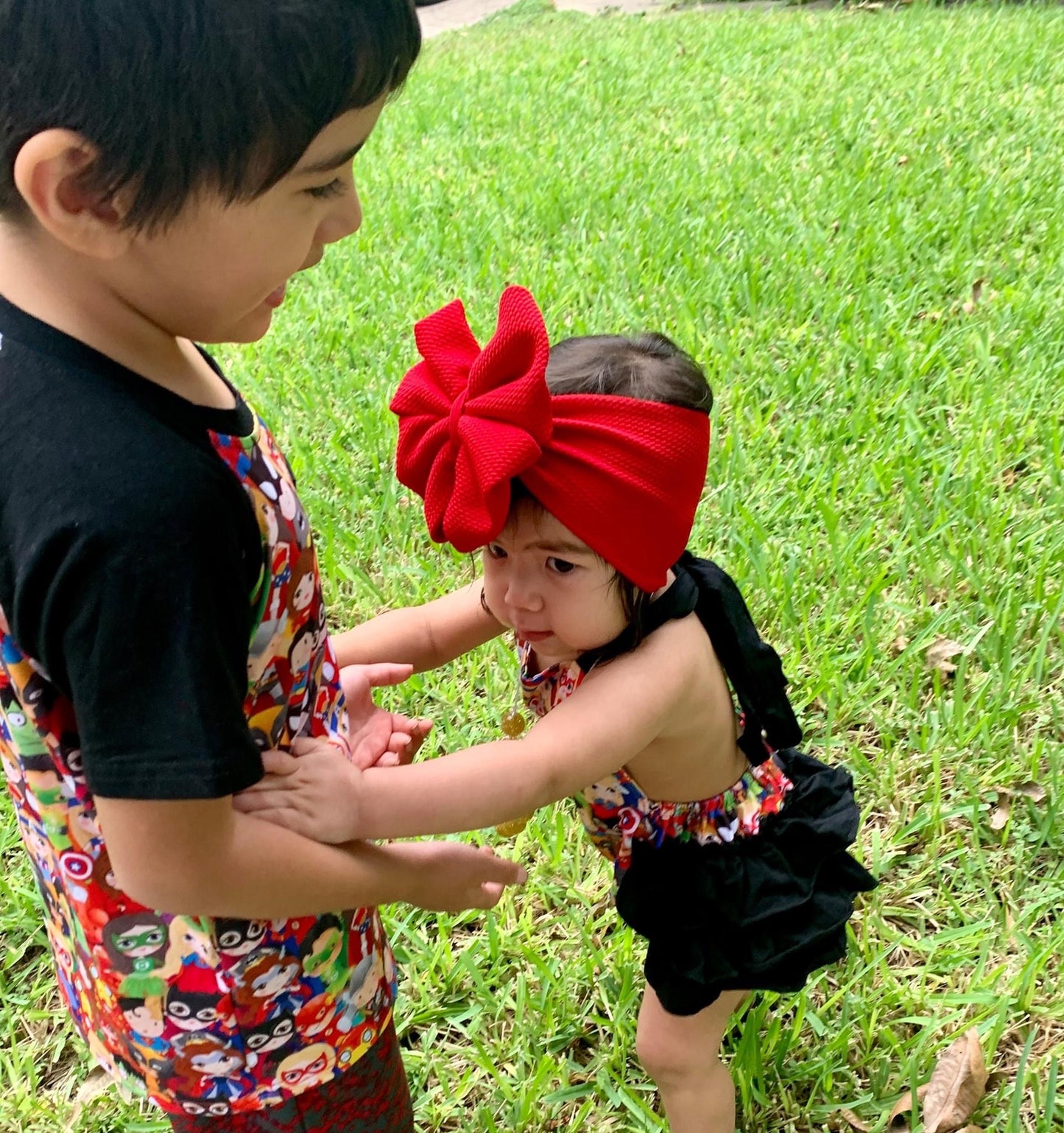 Superhero Kids Ruffle Romper