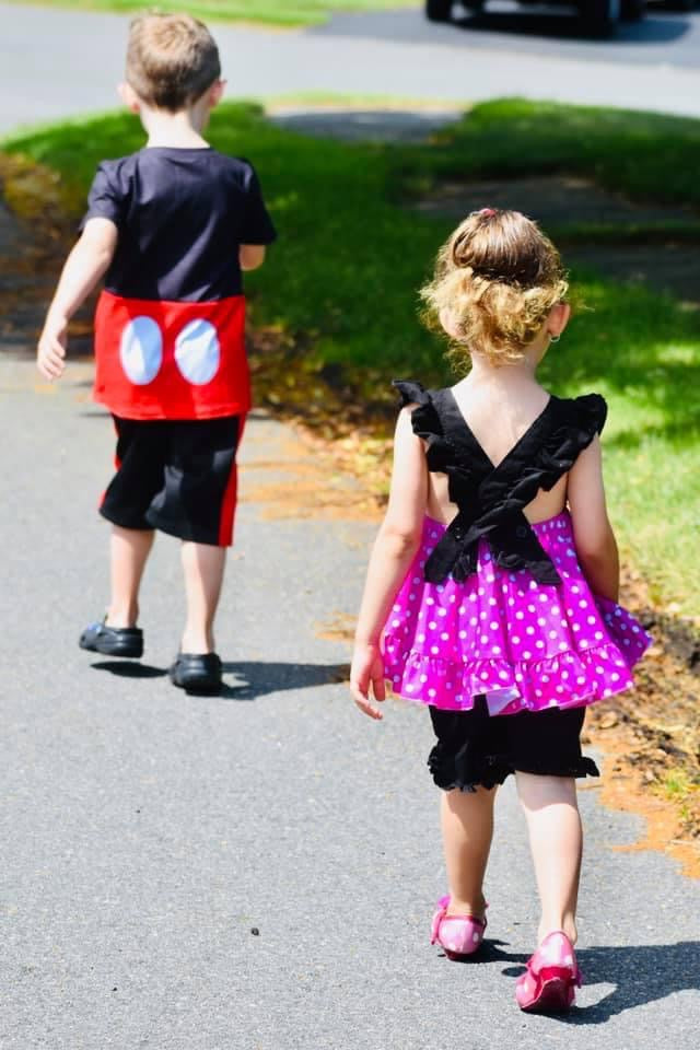 Pink Mouse Polka Dot Pinafore Tunic & Short Set