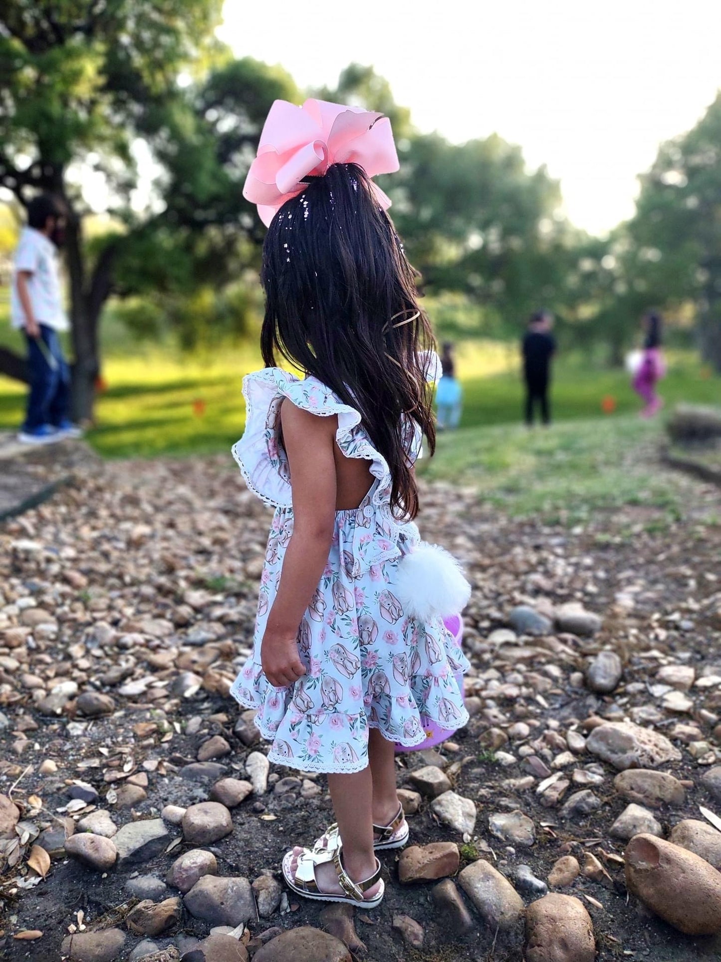 Floral Bunny Pinafore Dress