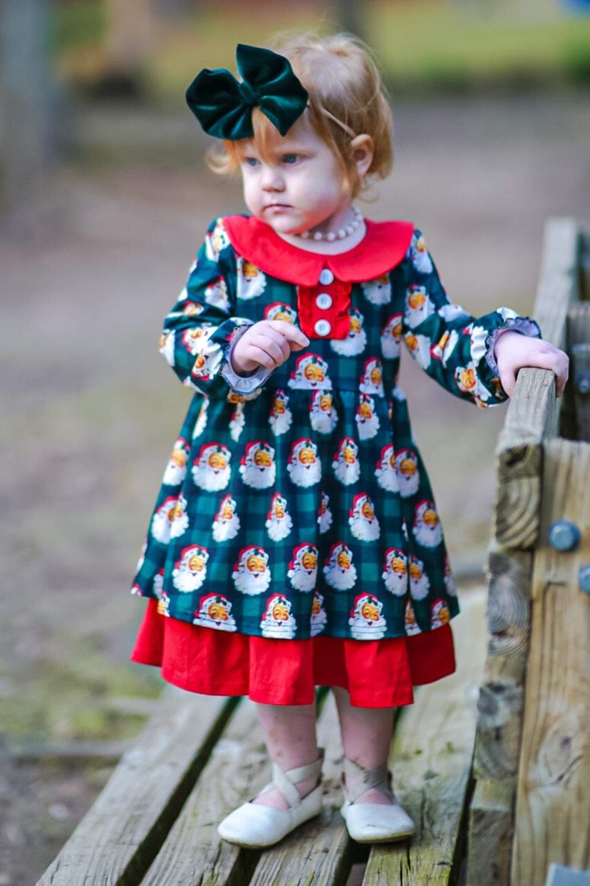 Vintage Santa Long Sleeve Dress