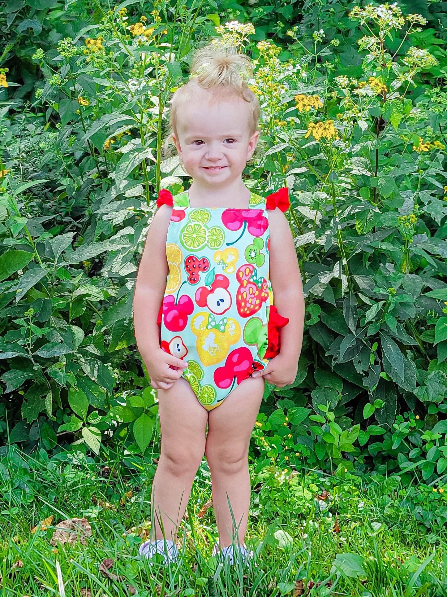 Mouse Fruits Ruffle Romper