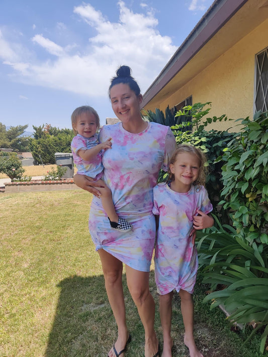 Mommy Pastel Tie Dye T Shirt Dress