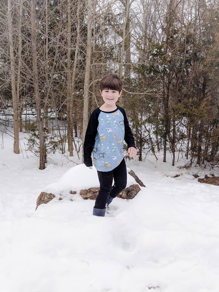 Blue Woodland Animals Raglan