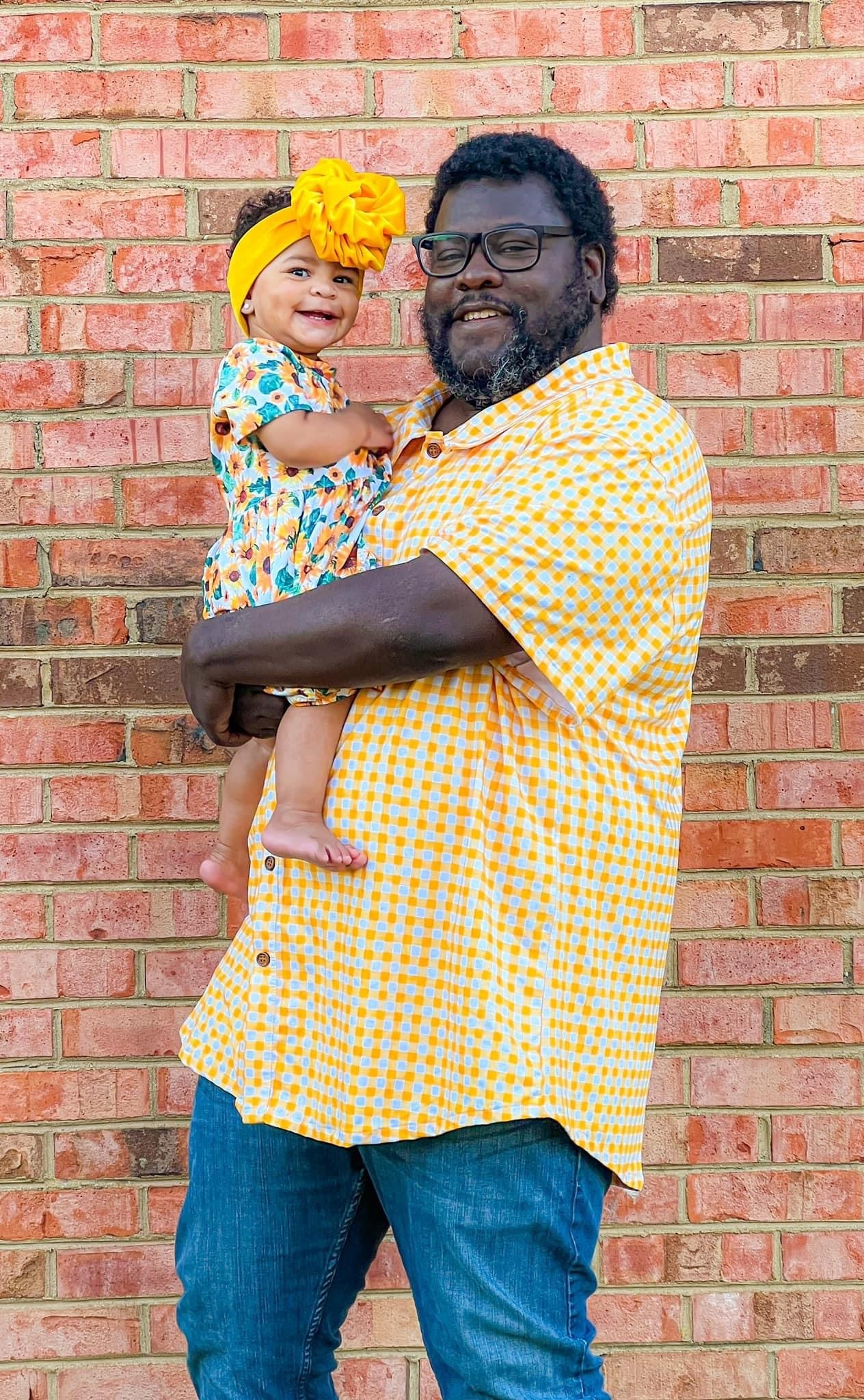 Adult Marigold Gingham Button Down Shirt