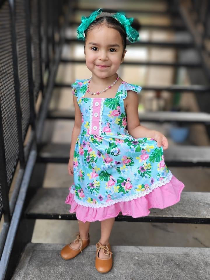 Flamingo Luau Lace Dress