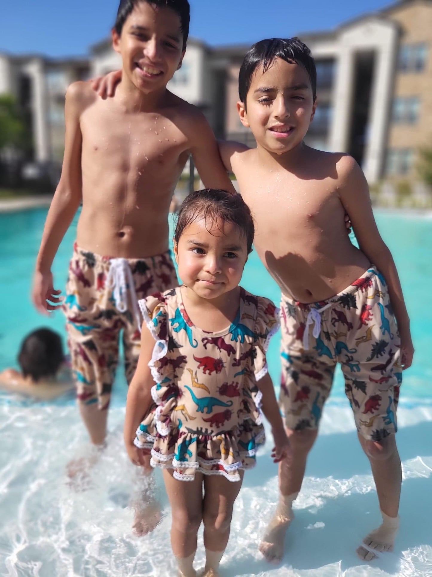 Retro Dino Lace One Piece Swimsuit