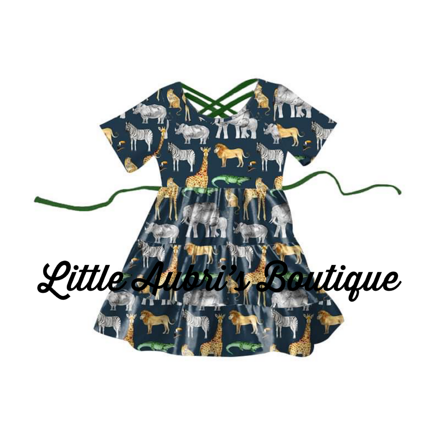 Safari Triple Tiered Cross Back Dress