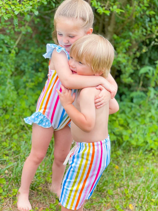 Pastel Stripes Board Shorts