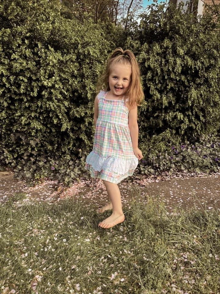 Pastel Plaid Lace Dress