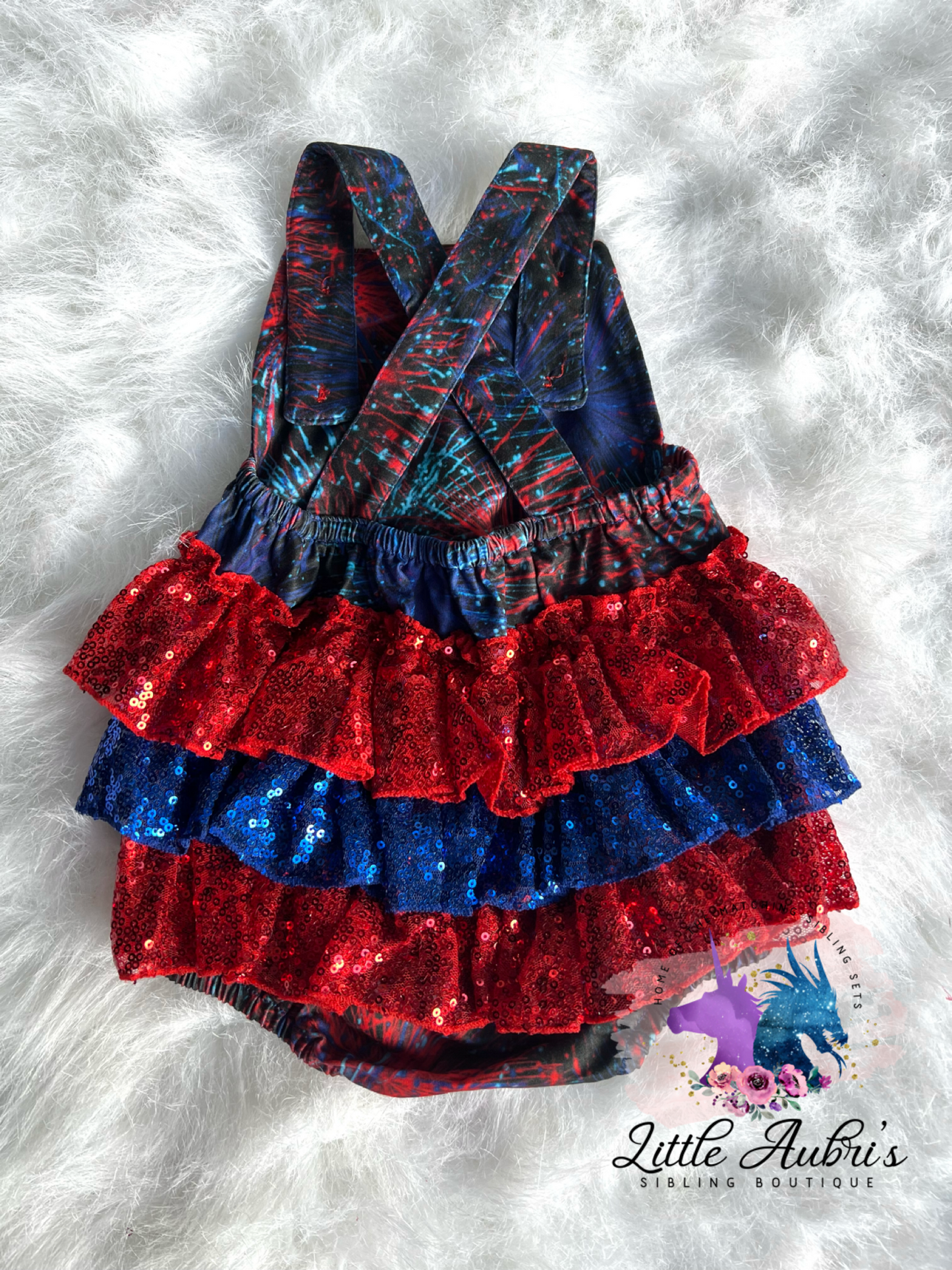 Firecracker Ruffle Sequin Romper