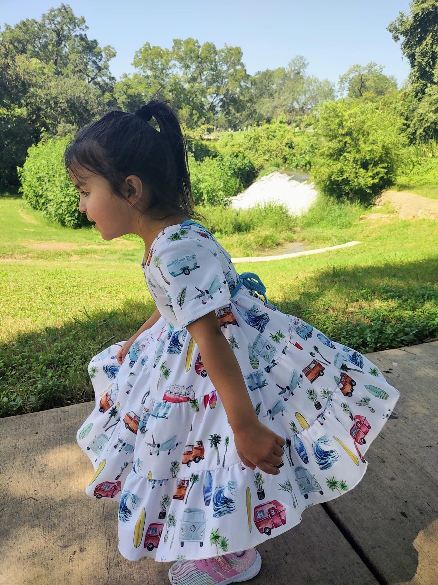 Beach Bum Triple Tiered Cross Back Dress