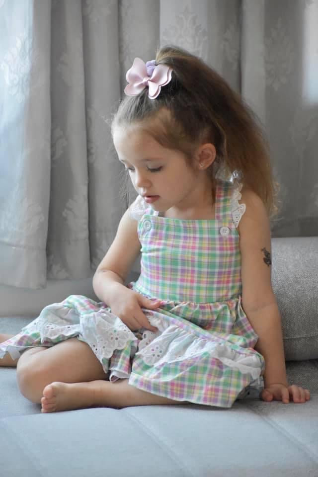 Pastel Plaid Lace Dress