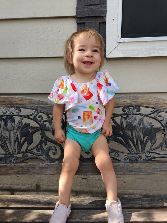Popsicle Flutter Sleeve Leotard