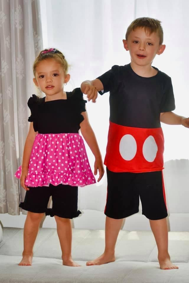 Pink Mouse Polka Dot Pinafore Tunic & Short Set