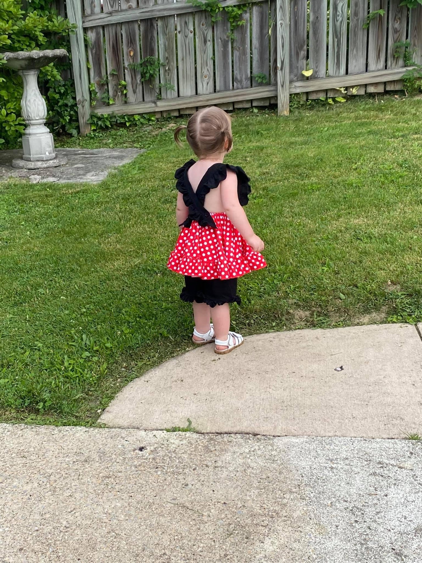 Red Mouse Polka Dot Pinafore Tunic & Short Set