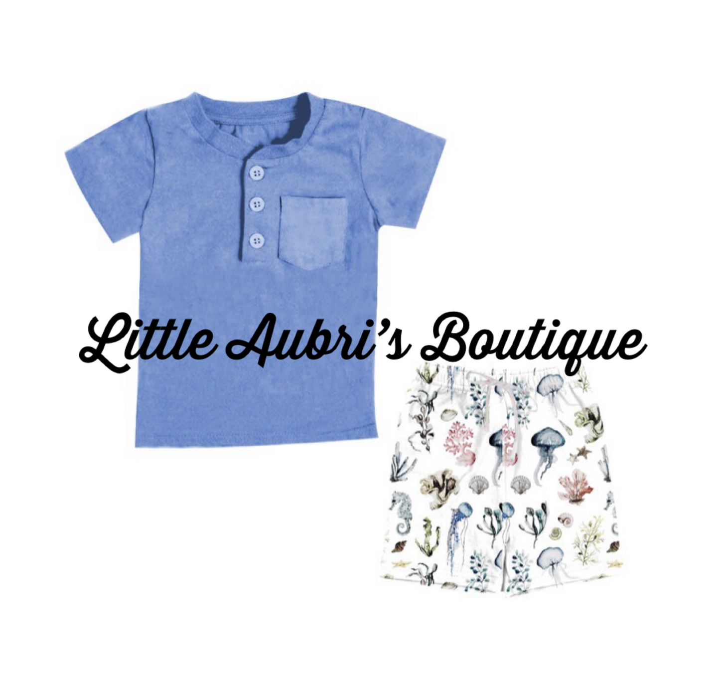Sea Life Henley & Short Set